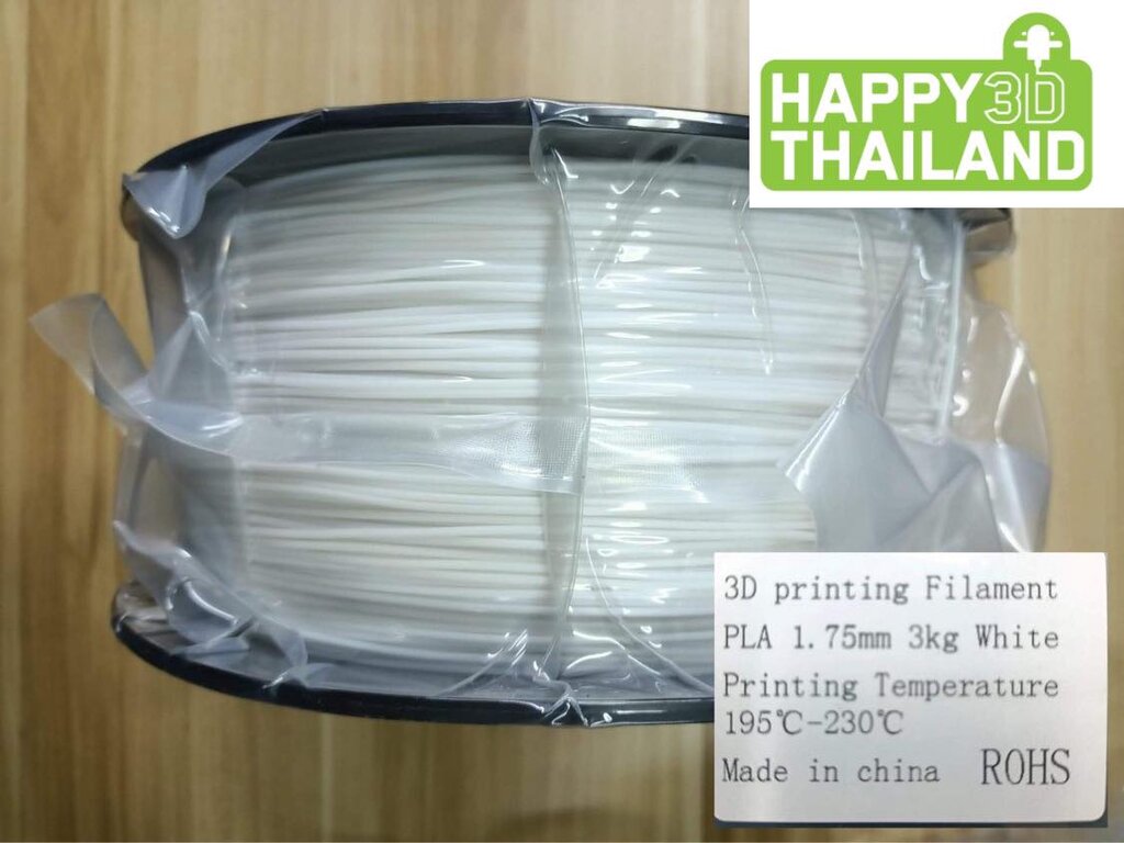HyTech Filament ไฮเทค PLA 1.75mm,3kg สีขาว White (HyTech 3D PLA Filament) เส้นพลาสติก