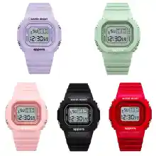 ภาพขนาดย่อของภาพหน้าปกสินค้านาฬิกาผู้หญิง รุ่นใหม่สีพาสเทล มีให้เลือกถึง 7 สี กันน้ำไม่ได้ จากร้าน super shop 1580304612 บน Lazada