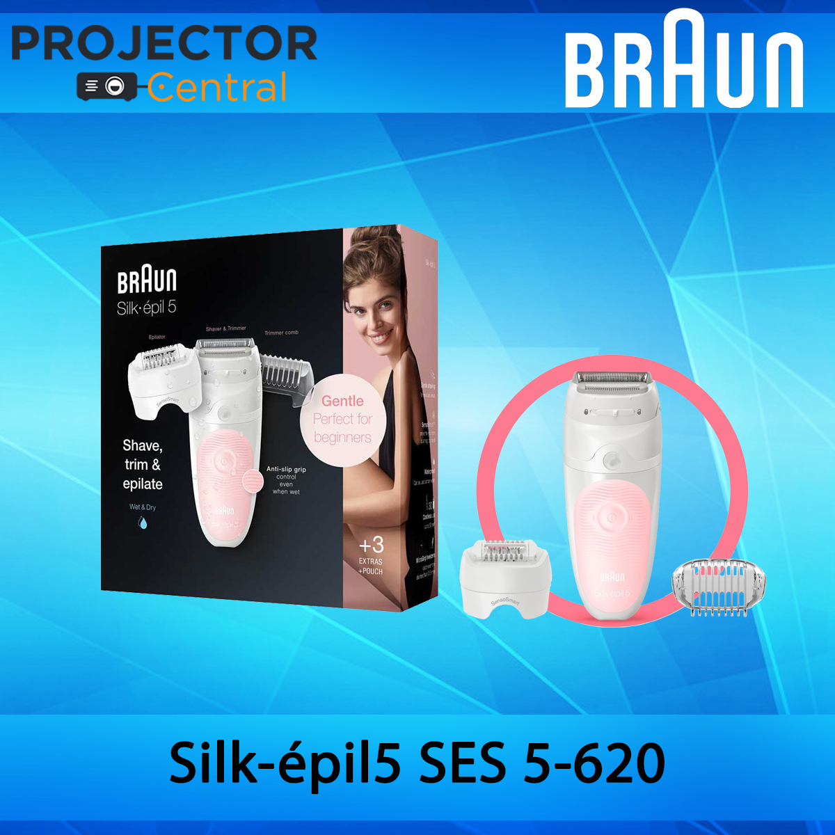 Braun Silkepil 5 SE5620 Electric Epilator for Women Gentle Hair Removal for Women Shaver