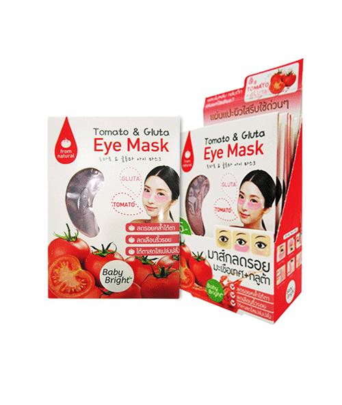 Baby Bright Tomato & Gluta Eye Mask เบบี้ไบรท์ มาส์กบำรุงรอบดวงตา ลดรอยคล้ำ สูตรมะเขือเทศ+กลูต้า  1 กล่อง 6 คู่