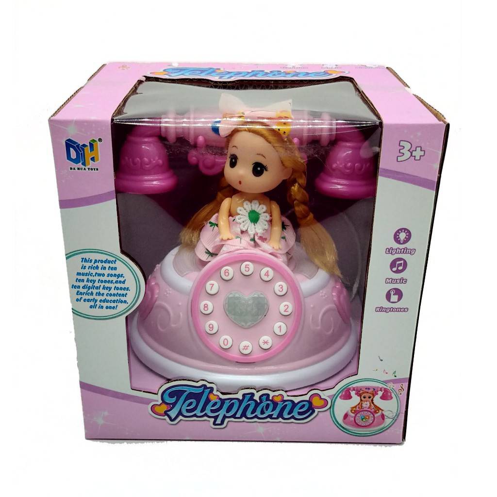 โทรศัพท์บาร์บี้ โทรศัพท์ของเล่น สำหรับเด็ก ตุ๊กตาเจ้าหญิง ตุ๊กตาบาร์บี้หน้าสวย (สินค้าพร้อมส่ง) 009-14A
