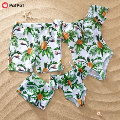 PatPat One Pieces Tropical Pineapple Printed Family Matching Swimwear Swimsuit