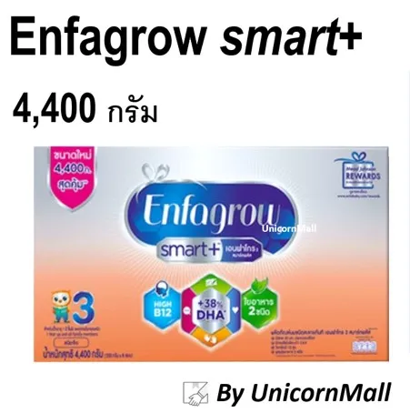 [D] ENFA SMART 4,400 กรัม(550 กรัม จำนวน 8ซอง) นมผงเอนฟาโกร สูตร3 สมาร์ทพลัส เอนฟา สมาร์ท เอนฟาสมาร์ท  Enfagrow smart+ plus นมผง สำหรับเด็ก