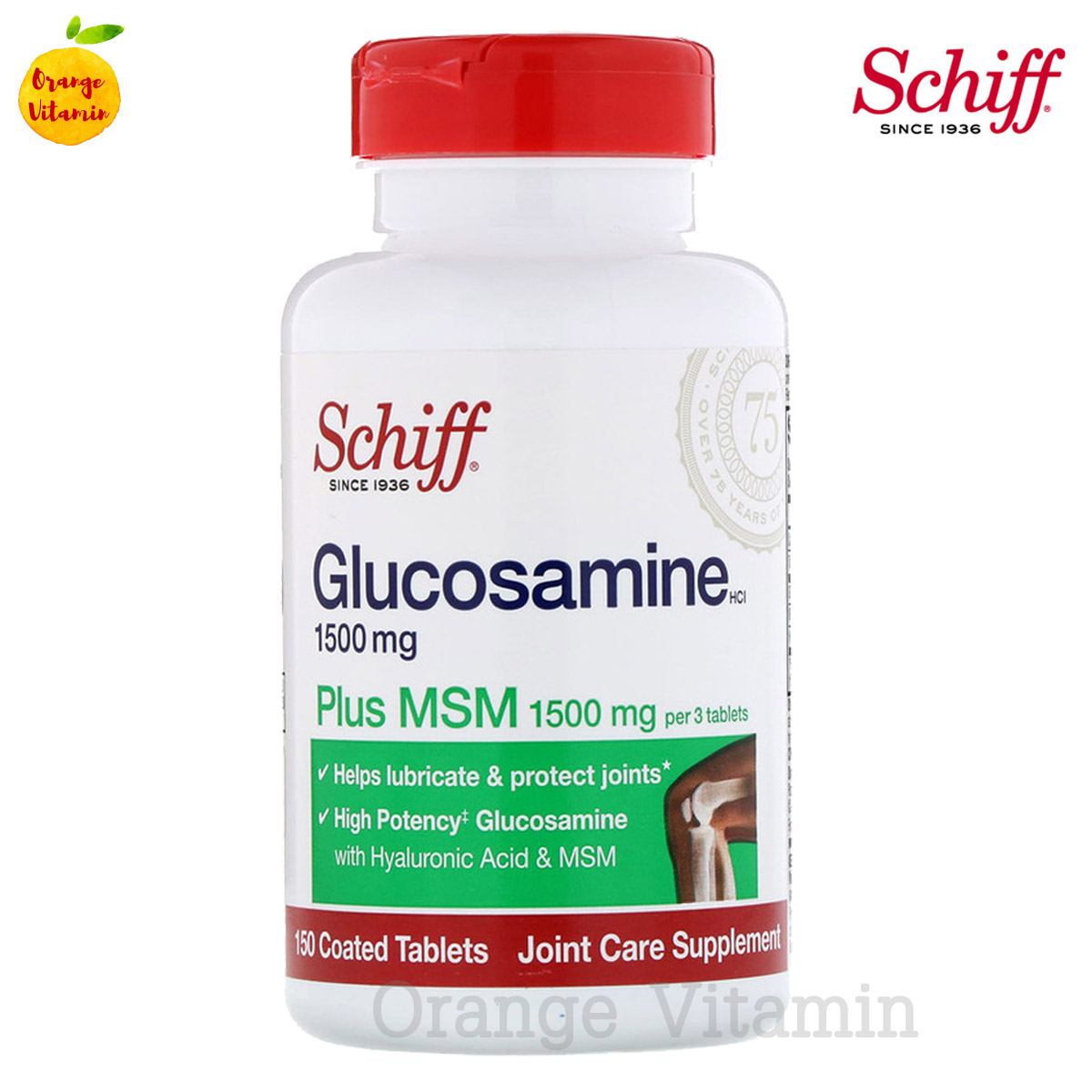 ชิฟฟ์ กลูโคซามีน Schiff, Glucosamine Plus MSM, 150 Coated Tablets กลูโคซามีน พลัส MSM