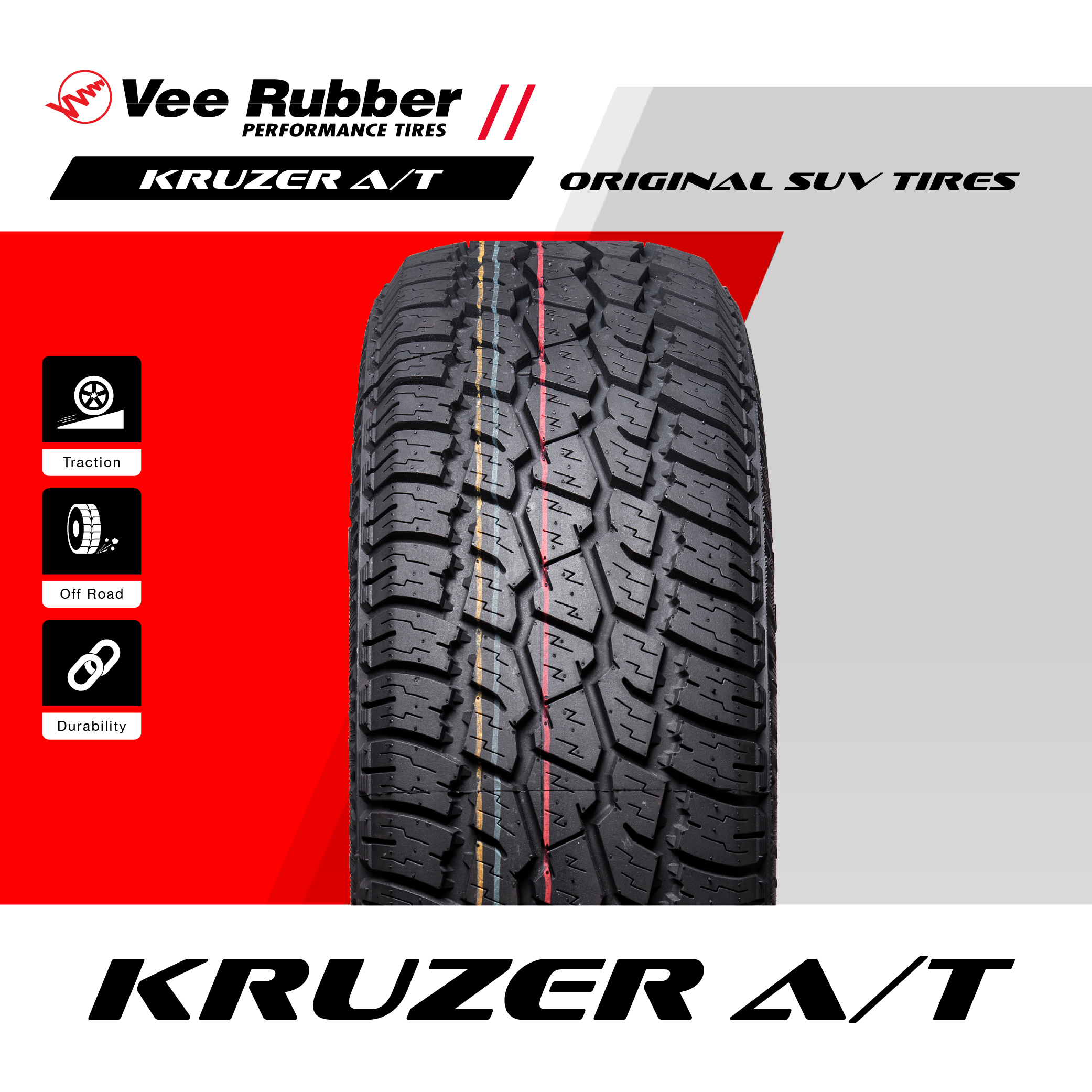 Vee Rubber (วีรับเบอร์) ยางรถยนต์ รุ่น KRUZER A/T ล้อขอบ16,17(P245