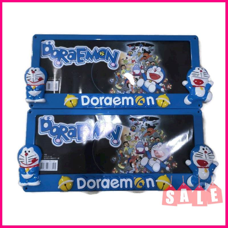 DORAEMON กรอบป้ายทะเบียน โดเรม่อน สีฟ้า แบบงาน ABS หน้า+หลัง ครบชุดพร้อมติดตั้ง **จัดเต็ม**