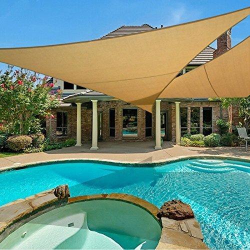3x3x4.3m Triangle Sun Shade Sail Waterproof 90 UV Blocking Canopy