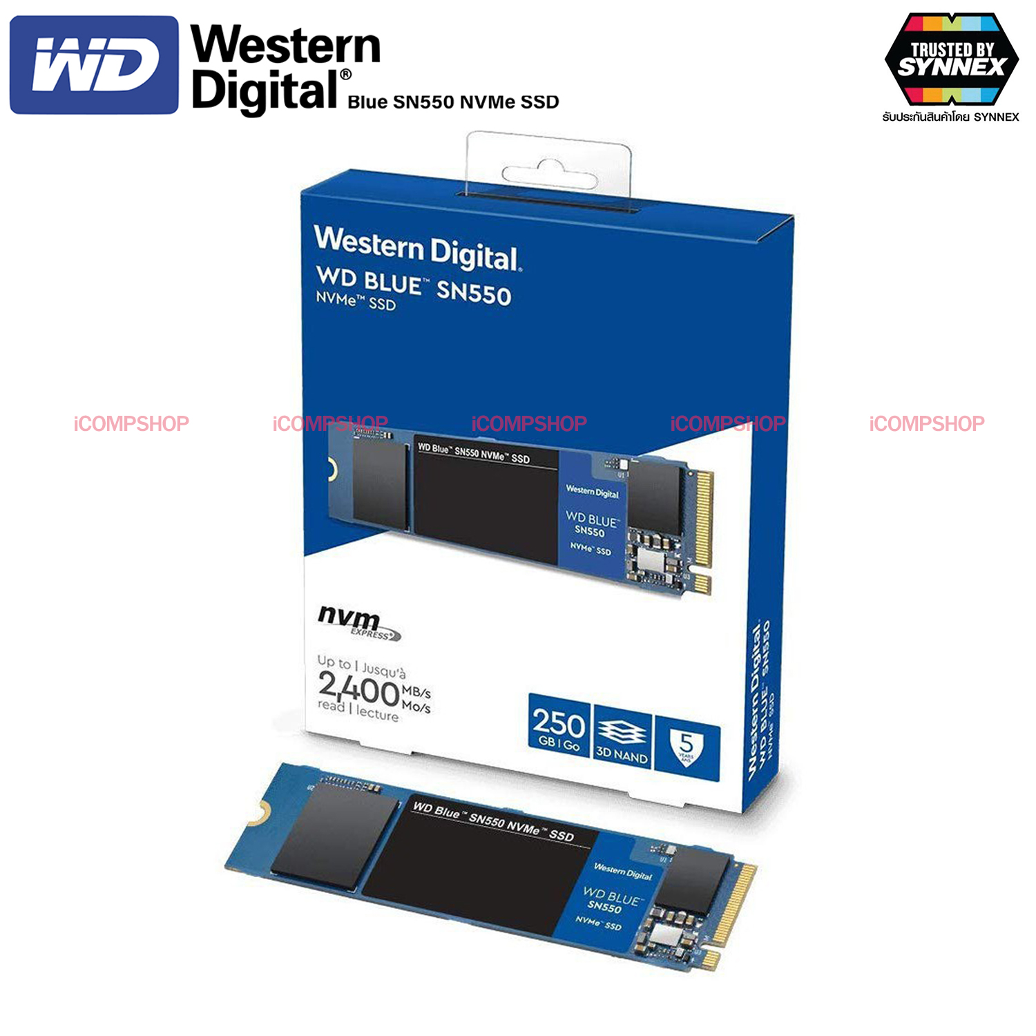 WD BLUE SN550 1TB SSD NVMe M.2 2280 (WDS100T2B0C) Internal Solid State Drive