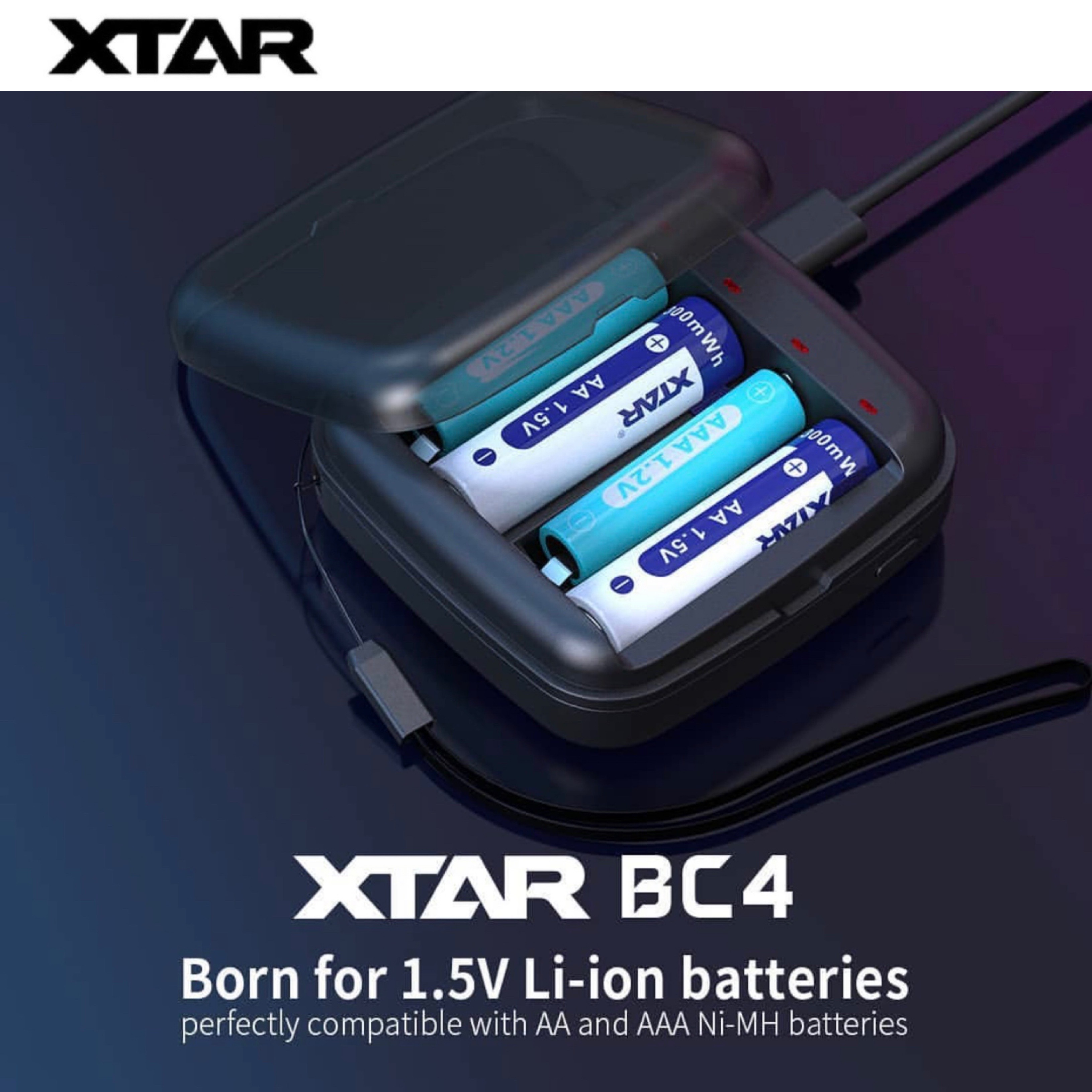 XTAR BC4 Charger for  Li-ion 1.5V AA/AAA & 1.2V NI-MH/NI-CD Battery