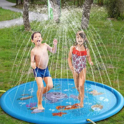 170/150/100 ซม. เด็ก Inflatable Water spray pad รอบ Water Splash Play สระว่ายน้ำเล่น Sprinkler Mat Yard กลางแจ้งสนุกสระว่ายน้ำ