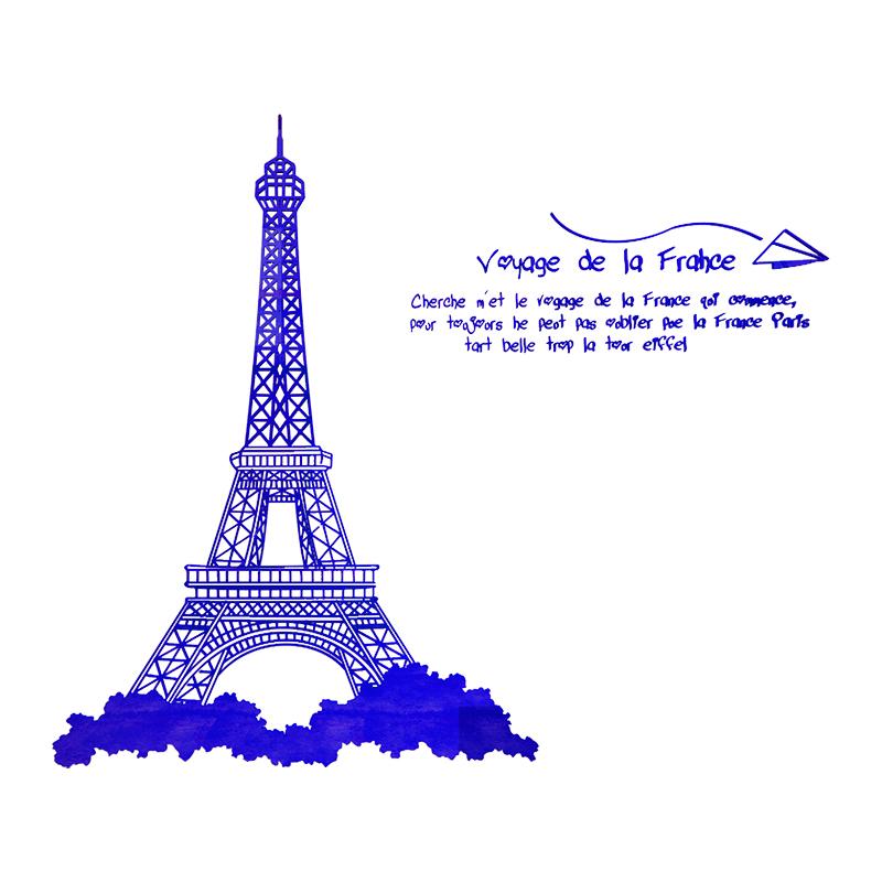 Tháp Eiffel 3D Lập Thể Tranh Dán Tường