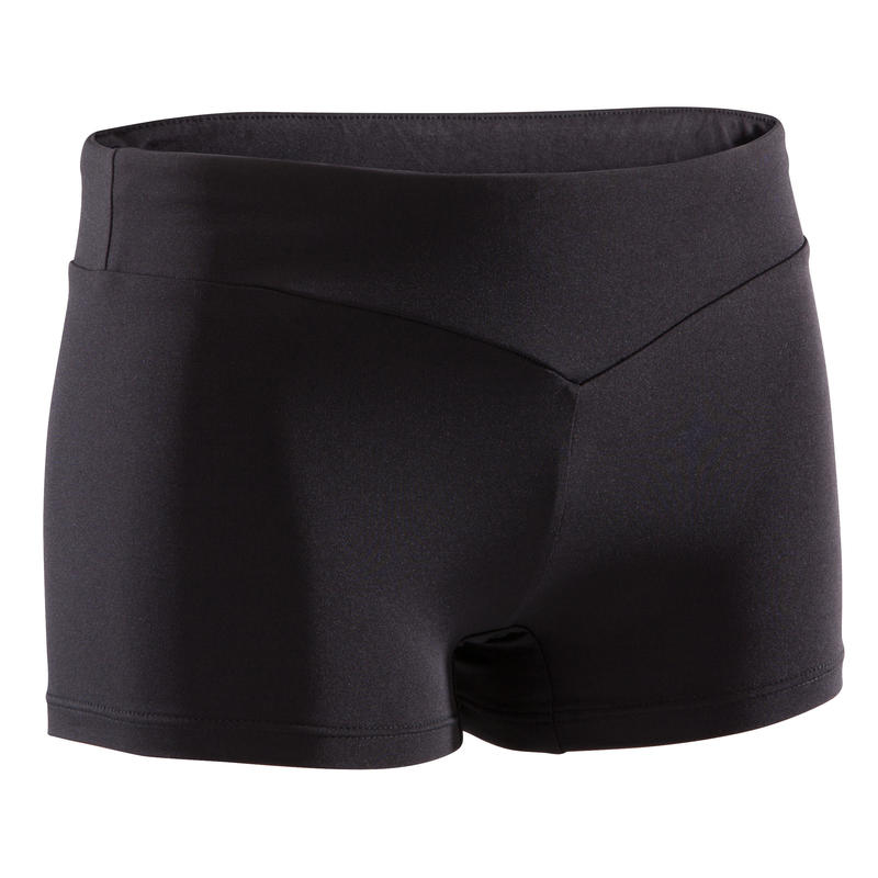 กางเกงขาสั้นยิมนาสติกสากลสำหรับเด็กผู้หญิง (สีดำ/ปักเลื่อม)DOMYOs