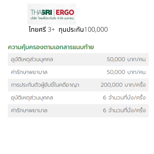 แนะนำ ประกันภัย ประกันรถเก๋ง 3+ ไทยเศรษฐกิจประกันภัย เมืองไทยประกันภัย ไทยศรีประกันภัยคุ้มครอง1ปี