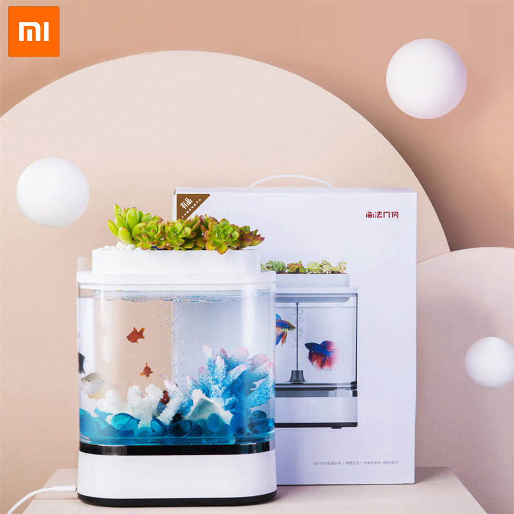 Аквариум xiaomi geometry mini lazy fish tank usb hf jhyg005 обзор