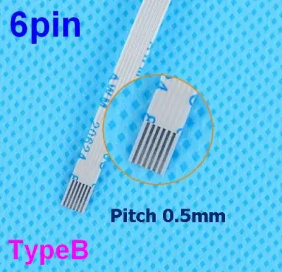 Flexible Flat Cable 6 Pins Pitch 0.5mm Length 20cm Type-B FFC