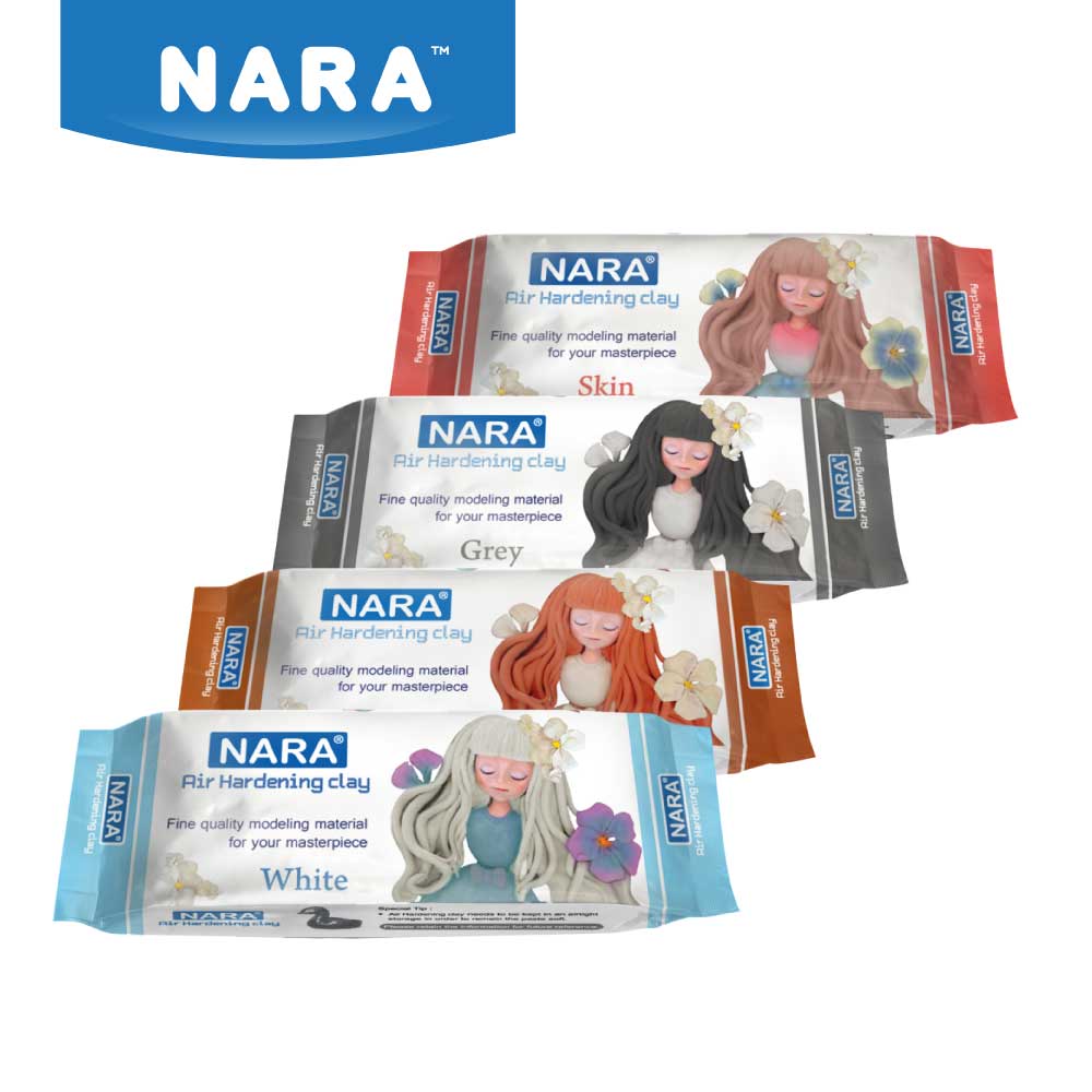 NARA Air-Dry Clay ดินเยื่อกระดาษ ขนาด 500 กรัม  (เนื้อละเอียด เหมาะสำหรับปั้นโมเดล แห้งแล้วแข็งแรงมาก)