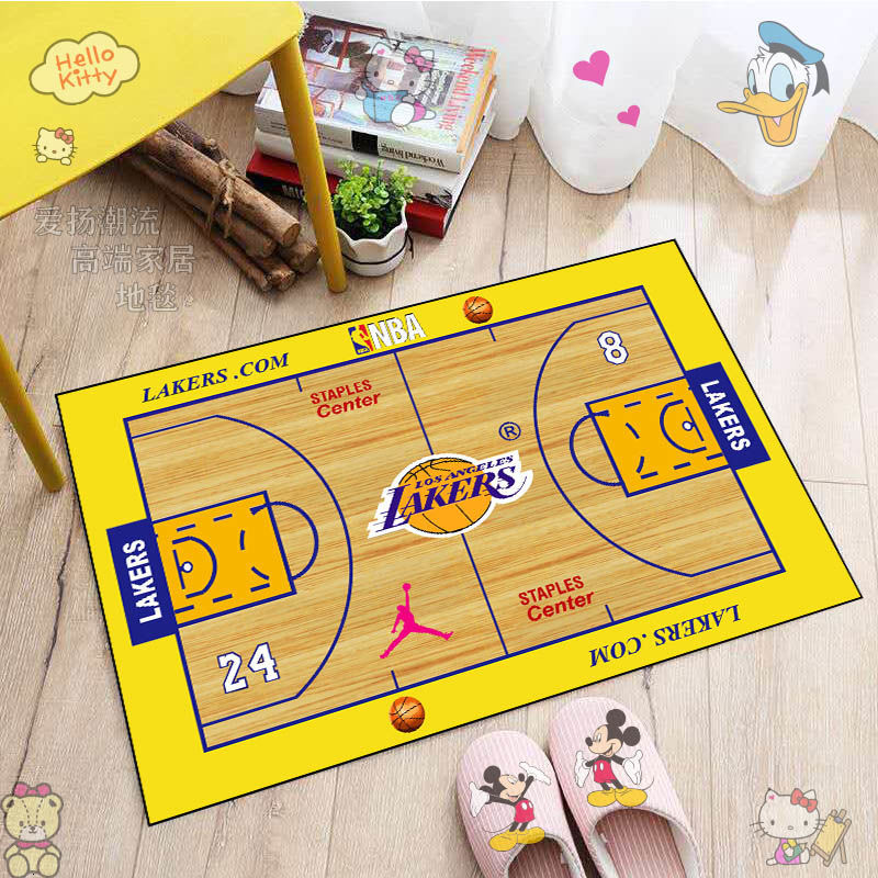 พรมปูพื้น Basketball Theme Boy Nba Carpet Living Room Bedroom Full Bed Bedside Children's Room Personalized Creative Anti Slip Mat Only For 40*60
