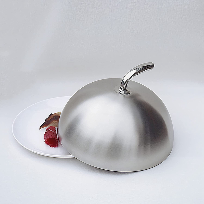 Meat. Cover 1Pcs Stainless Steel Steak Cover Teppanyaki Dome Dish Lid Home Round ...