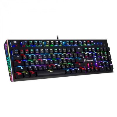 Razeak RK-X18 ARES RGB คีย์บอร์ดเกมมิ่ง แมคคานิคอล ปุ่มบลูสวิตช์ - ดำ