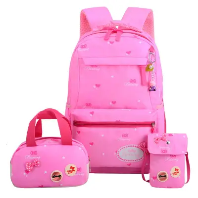 Primary and secondary school students' schoolbag girls' children's schoolbag girls' cartoon spine protection burden-reducing backpack large capacity light and thin HNV2