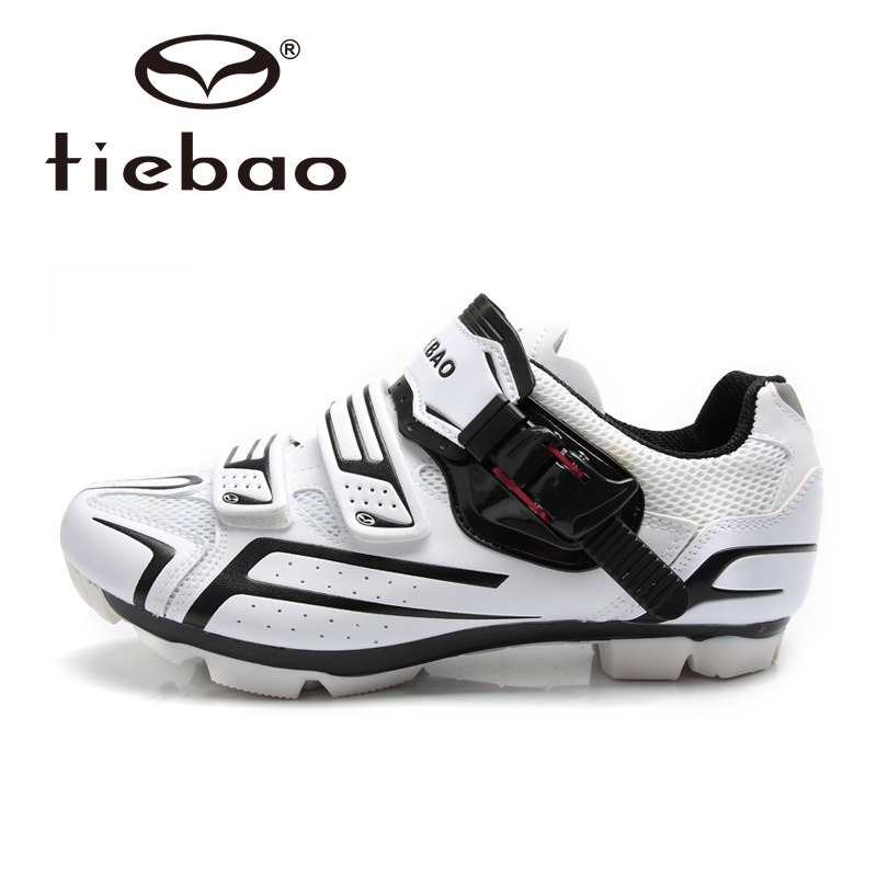 รองเท้าจักรยานเสือภูเขา TIEBAO รุ่น TB15-B1268 สีขาวดำ ตัวรัดออโต้