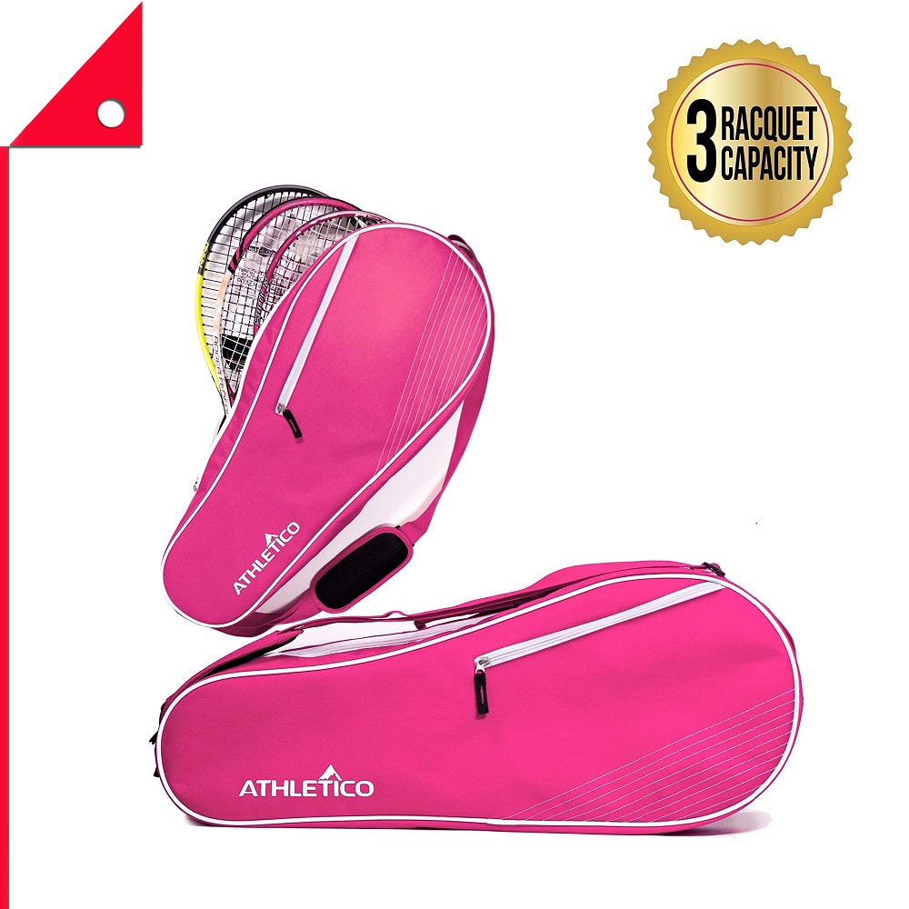 Athletico : ALTPNK-3* กระเป๋าเก็บไม้เทนนิส Racquet Tennis Bag, Pink