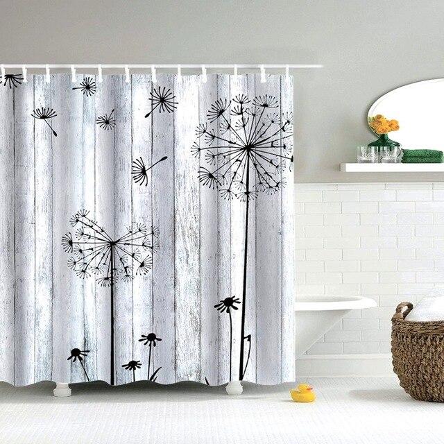 Shower Curtain Realistic Retro Wood Grain Curtain Background Cloth Unique Decor