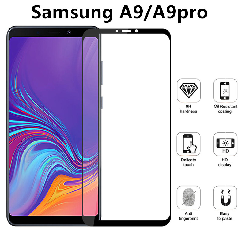 Samsung A9(2018) ฟิล์มกระจกนิรภัยเต็มจอ Screen Glass 9H กาวเต็ม แบบสูญญากาศ