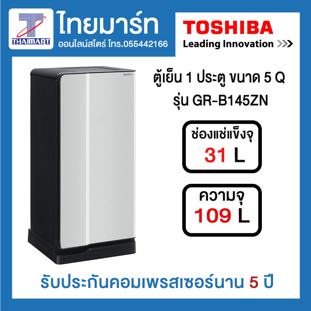 TOCHIBA ตู้เย็น 1 ประตู รุ่น GR-B145ZNS