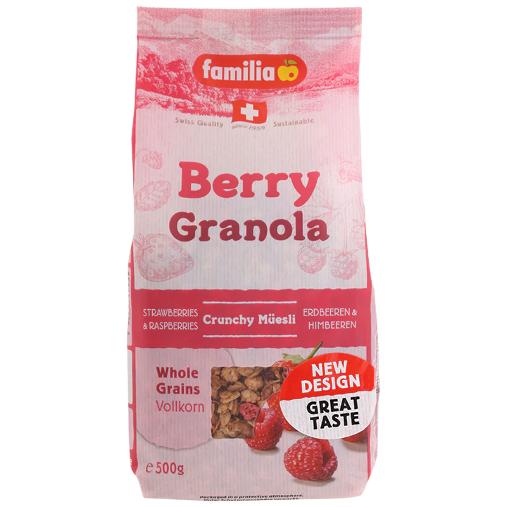 Familia Berry Crunch แฟมิเลีย เบอรี่ ครันซ กราโนล่า รสเบอรี่อบแห้ง 500g.