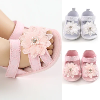 【Forever CY Baby】Toddler Baby Girl Flower Sandals Party Princess Cotton Sandals Summer Beach Shoes Infant Baby Girl Cute Clogs 0-18M