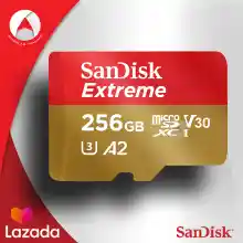 ภาพขนาดย่อของภาพหน้าปกสินค้าSANDISK MICRO SD EXTREME CARD 256GB A2 รุ่นใหม่ SDXC U3 Speed อ่าน 160mb/s เขียน 90mb/s (SDSQXA1_256G_GN6MA) ไมโครเอสดี การ์ด แซนดิส เมมโมรี่ ใส่ แท็บเล็ต โทรศัพท์ มือถือ Samsung กล้องแอคชั่น Action Camera การรับประกันโดย Synnex แบบ Lifetime (สีแดง ทอง) จากร้าน Actioncam Thailand บน Lazada