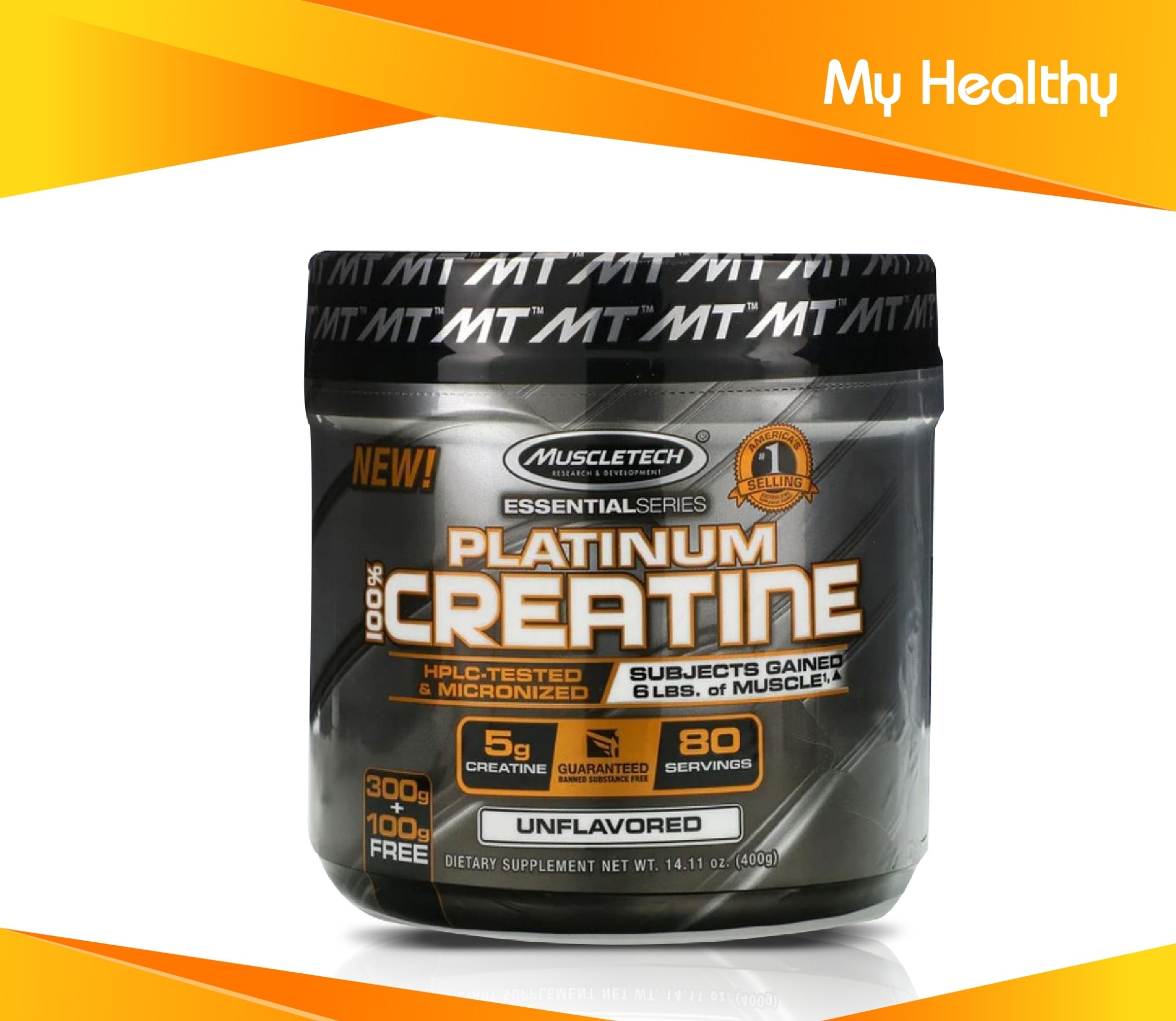 [Exp2023] Muscletech Essential Series Platinum 100% Creatine Unflavored (400 g) ครีเอทีน