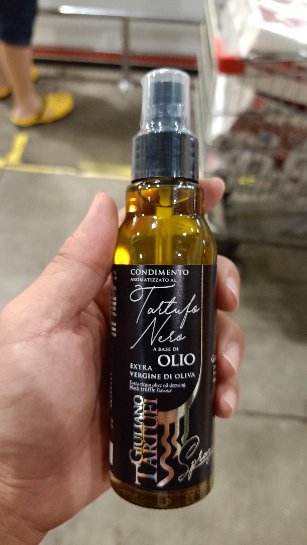 ecook น้ำมันมะกอก ธรรมชาติ กลิ่น ทรัฟเฟิล สเปร์ giuliano tartufi extra virgin olive oil dressing black truffle 100ml