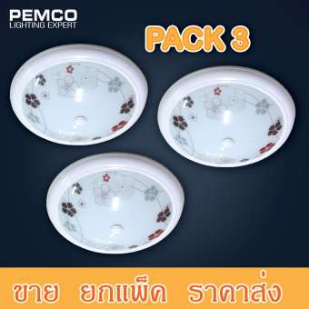 PEMCO โคมไฟติดเพดานขอบขาว LED 18W (DAYLIGHT แสงขาว)(แพ็ค 3 ชุด) รุ่น JW-5718-F-LED