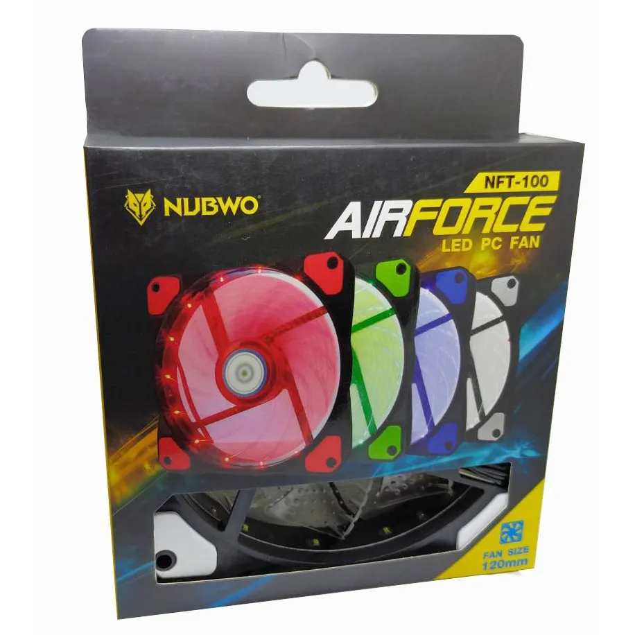 พัดลม FAN Nubwo NFT-100 Air Force 120mm LED Fan Case Blue