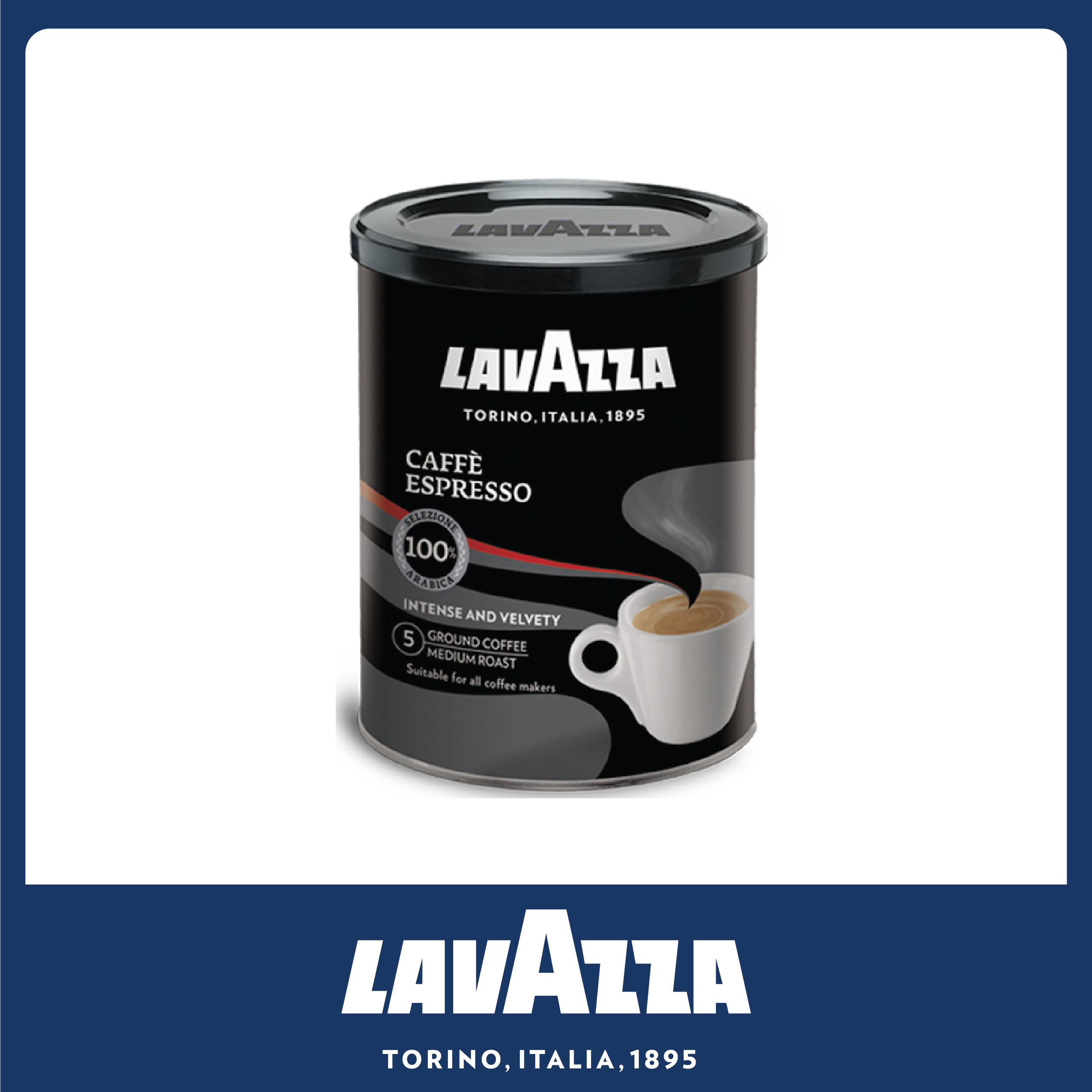 Lavazza Caffe Espresso Ground Coffee 250g ลาวาซซ่า กาแฟคั่วบด แคฟเฟ่ เอสเพรซโซ่ ขนาด 250 กรัม (8877)