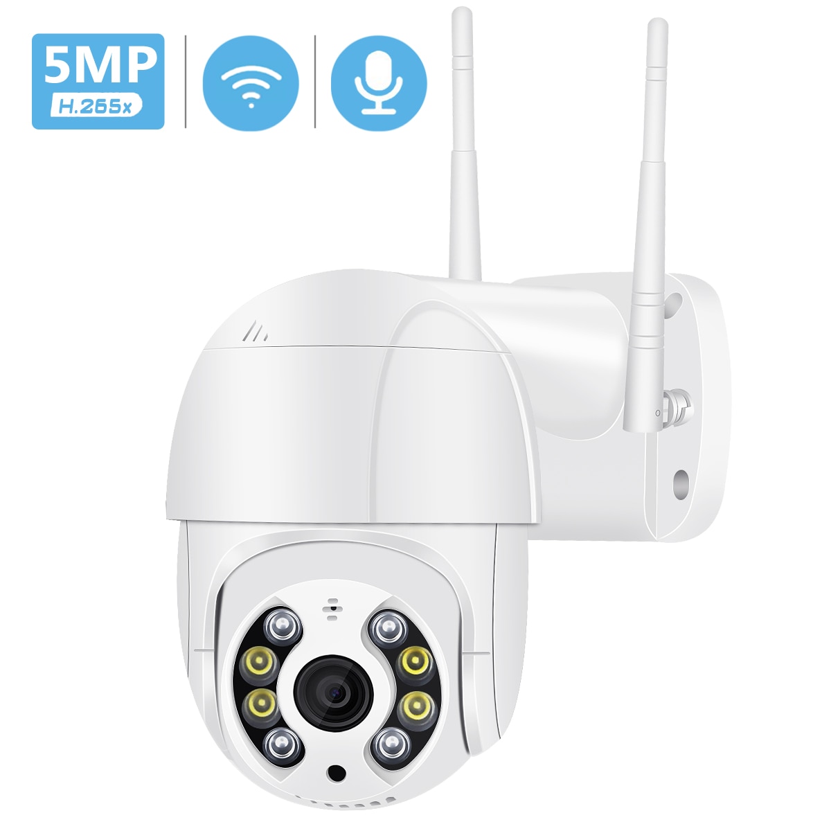5MP Auto-tracking PTZ IP Camera WiFi Outdoor Ai Detection Alert 1080P CCTV Camera Color IR Light Audio Video