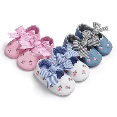 Summer New Baby Shoes Cute Flower Bows Newborn Toddler Baby Girl Shoes Soft Girls First Walkers Shoes
