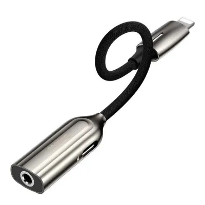 ถูก/แท้Baseus สายแปลงหูฟัง 2in1 iphone to 3.5mm Adapter Lightning to 3.5 mm Headphone Audio 3.5มม. #U104