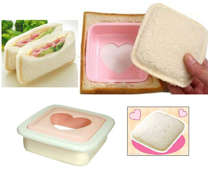 แม่พิมพ์แซนวิช จุดรูปหัวใจแซนวิช แม่พิมพ์เครื่องทำแซนวิชครัว เครื่องมือครัว เครื่องทำขนมปัง