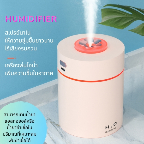 สเปรย์นาโน USB humidifier แบบพก,พาเงียบและไม่มีรังสีให้ความชุ่มชื้นผิวชุ่มชื้นไฟLED เปลี่ยนสีได้,ไอน้ำเยอะ