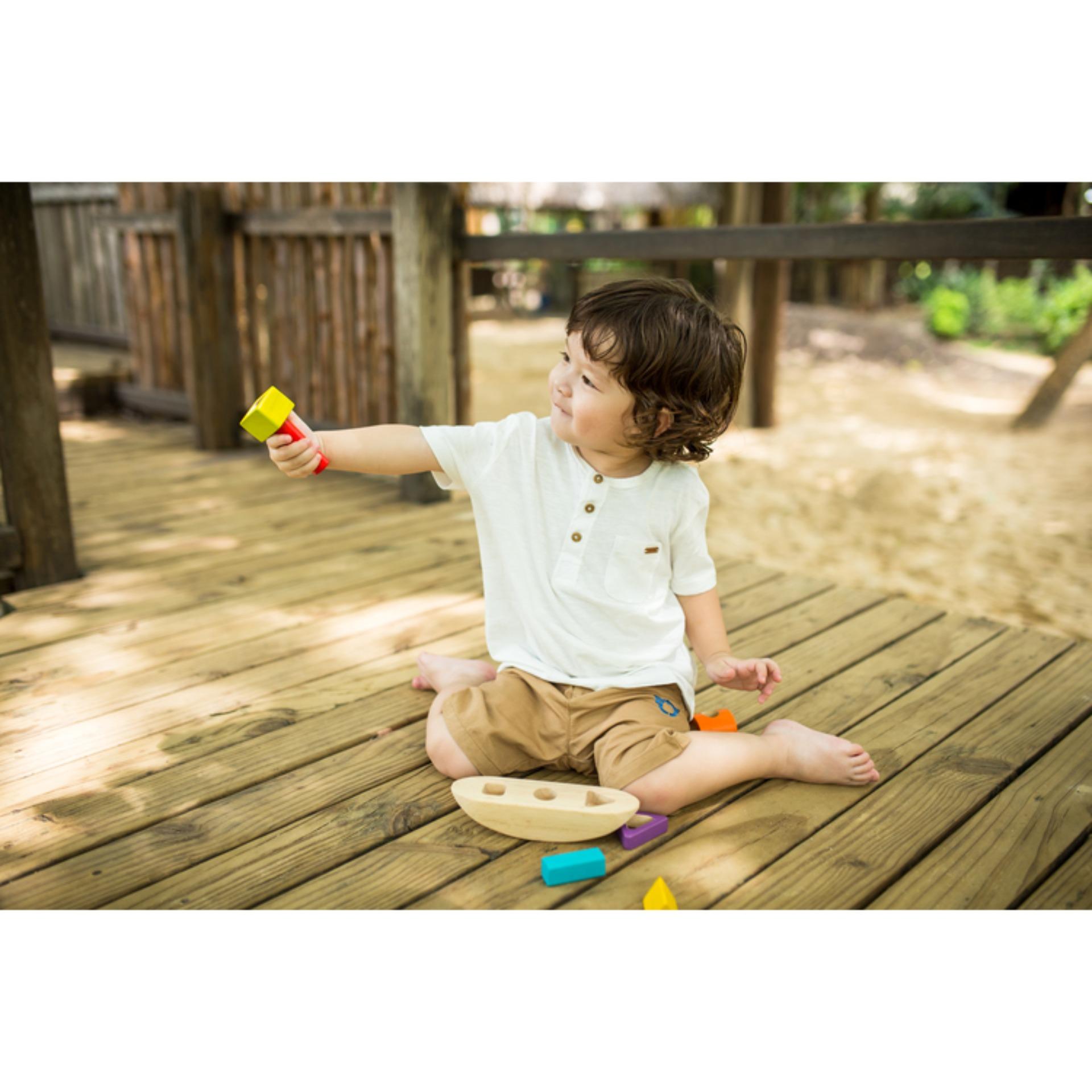 PlanToys Sorting Boat ของเล่นไม้เรือฝึกทักษะ ของเล่นเด็ก 18 เดือน