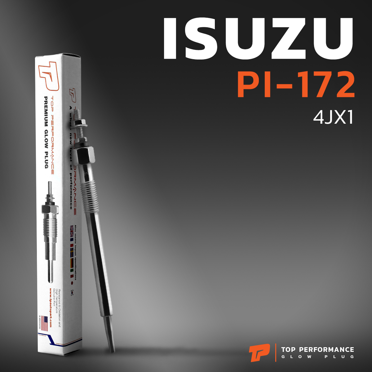 หัวเผา PI-172 - ISUZU BIGHORN TROOPER MU-7 / 4JX1 / (11V) 12V - TOP PERFORMANCE JAPAN - อีซูซุ บิ๊กฮอน ทรูปเปอร์ 8-97143674-1