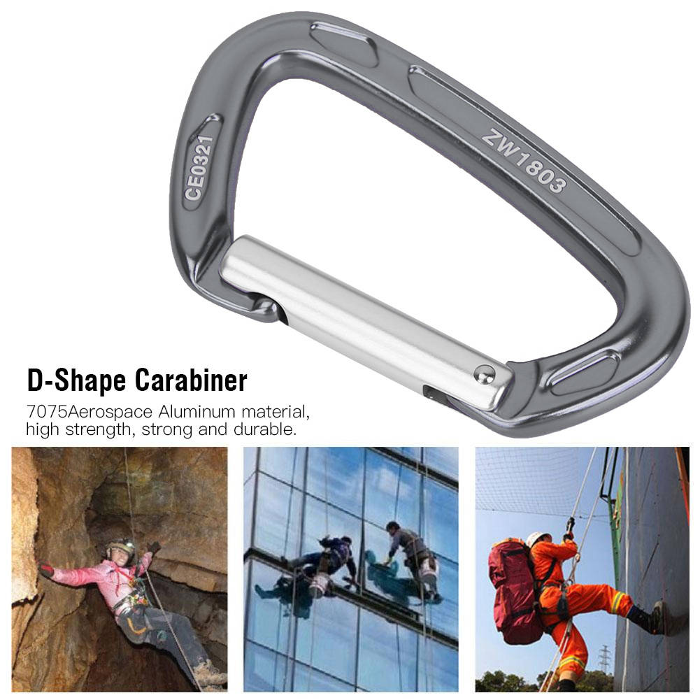 30KN Locking Carabiner – Aluminum D-Ring Screwgate, For Climbing, Caving, Rigging 7 thumbnail image