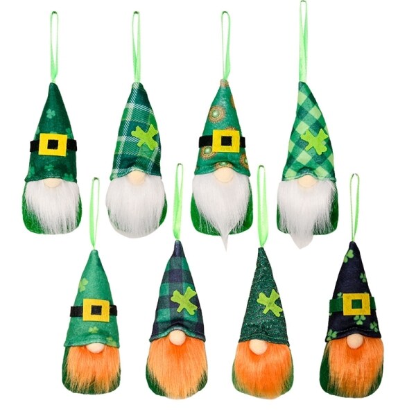 8 Pieces St. Patricks Day Gnome Swedish Gnome Ornaments Irish Leprechaun Tomtees Elf Scandinavian Gnomes for Home Decor