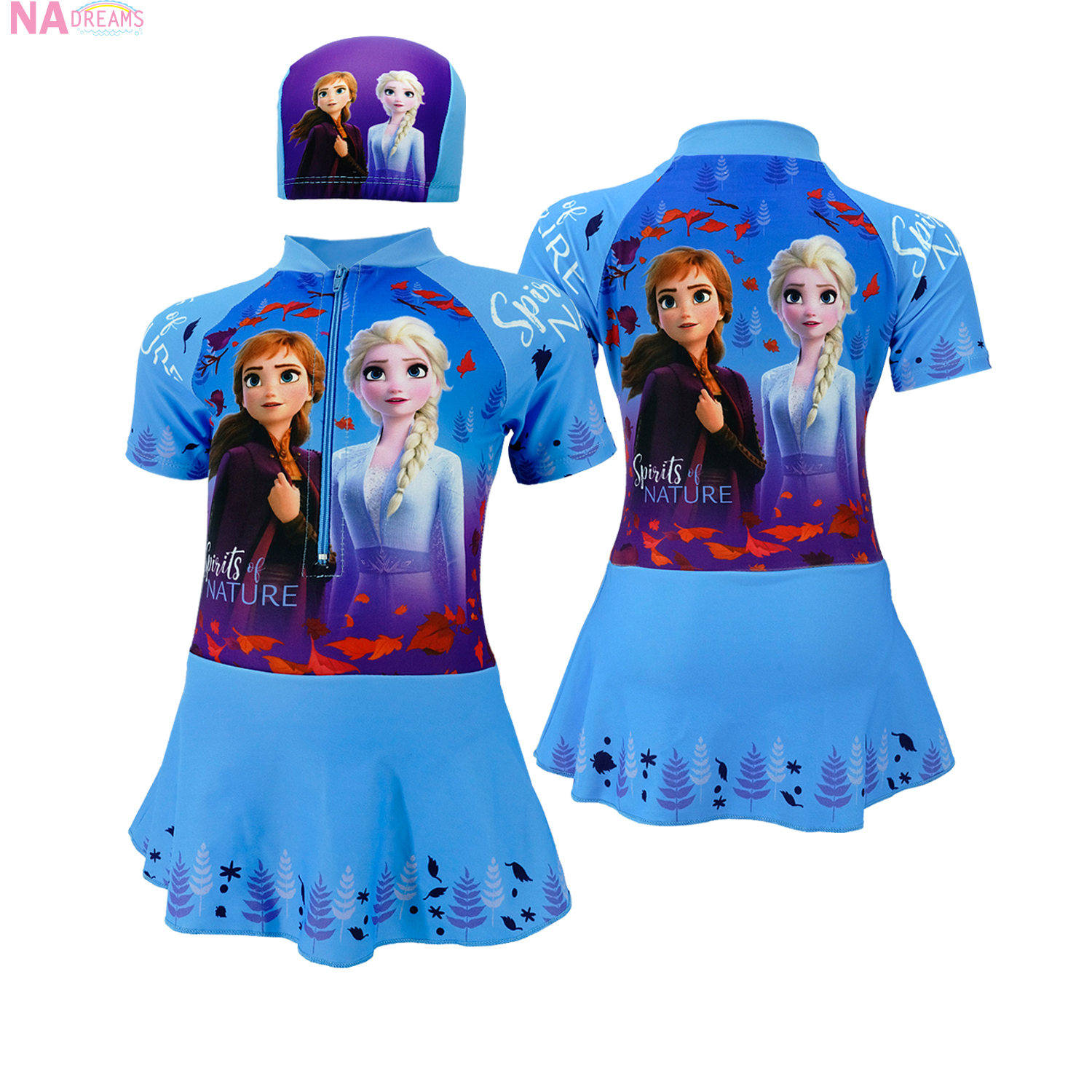 NADreams ชุดว่ายน้ำเด็กหญิง girl swimwear ลายการ์ตูนโฟรสเซ่น Frozen รุ่นเด็กเล็ก