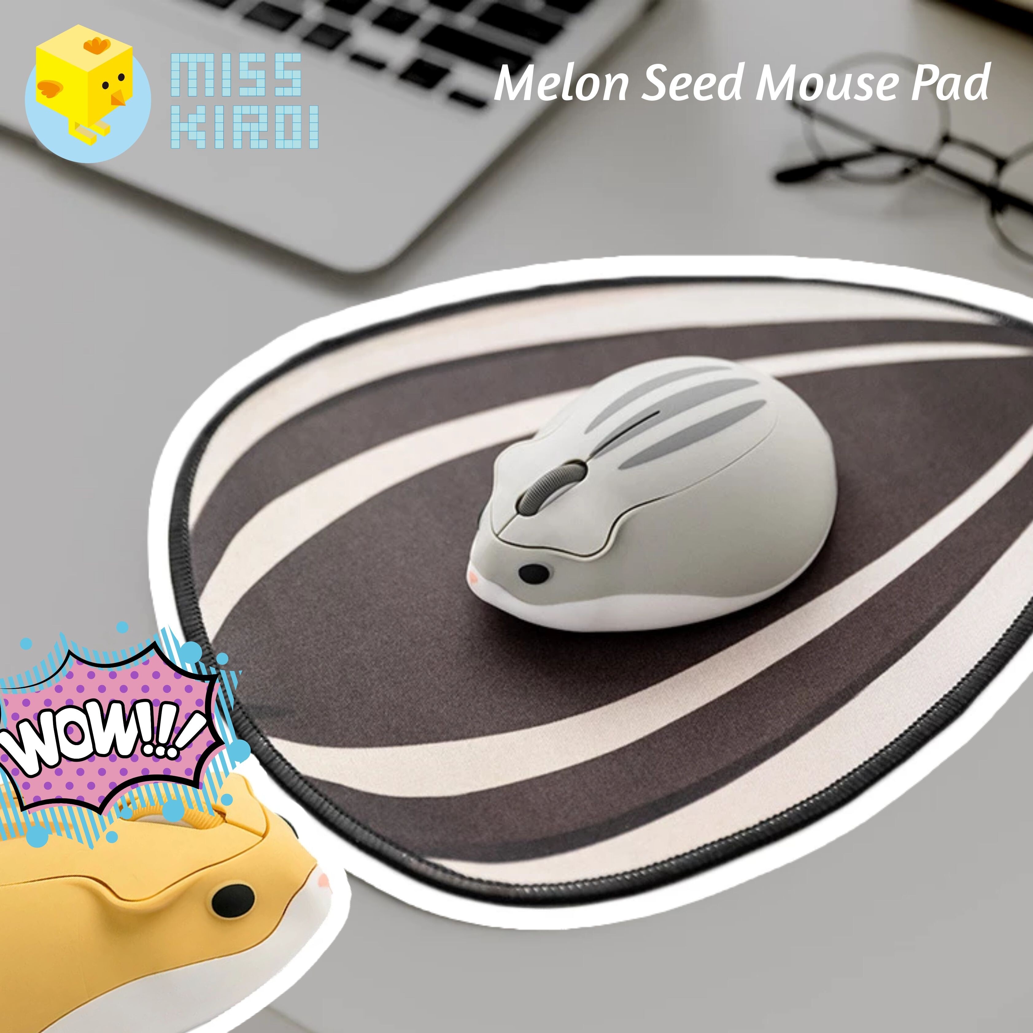 Miss Kiroi แผ่นรองเมาส์ Hamster Series Melon Seed Mouse Pad