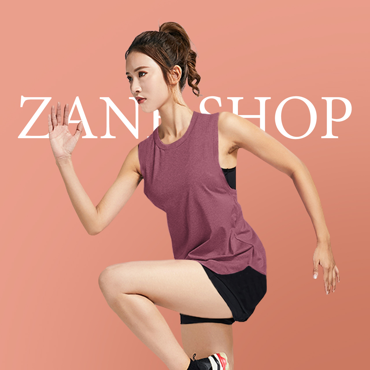 ZANE SHOP เสื้อออกกำลังกายผู้หญิง เสื้อกีฬา เสื้อโยคะหญิง เสื้อเล่นโยคะ เสื้อคลุมบรา เสื้อกล้ามแขนกว้าง  ผ้านิ่ม ใส่สบาย (สีแดง)