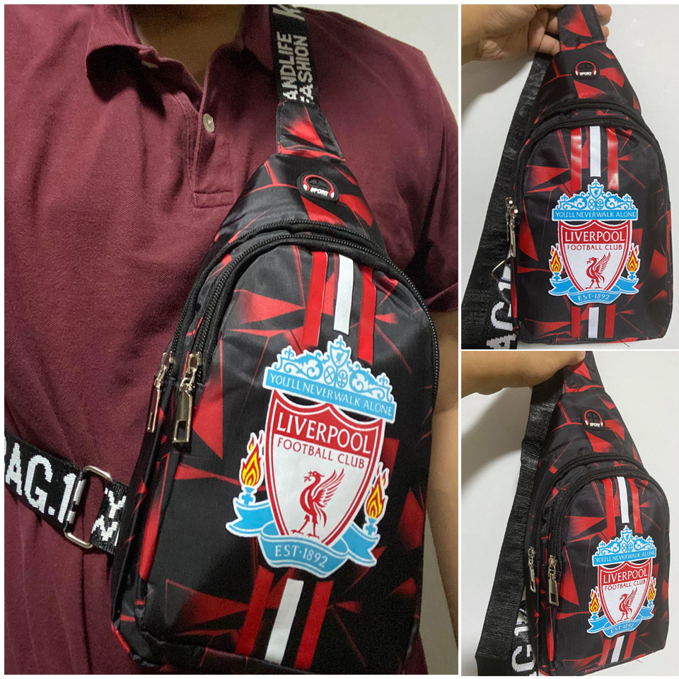 กระเป๋าเป้ กระเป๋าคาดอก ลิเวอร์พูล Liverpool ลายสวยงาม สีแดง